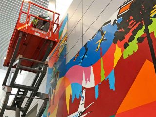 Porto Alegre Airport exhibit Art Murals
